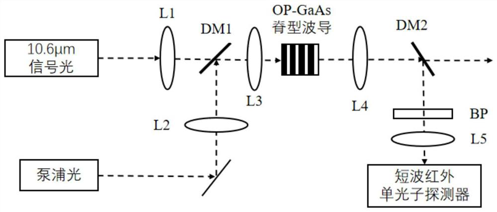 10.6[mu]m single-photon detector based on frequency up-conversion and performance test experimental device