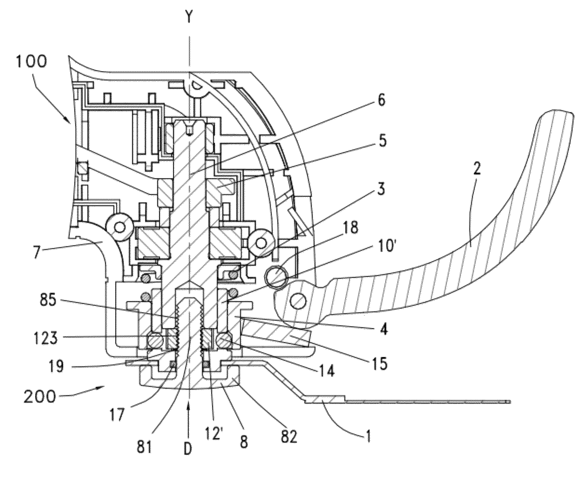 Power tool having a clamping device for a working element