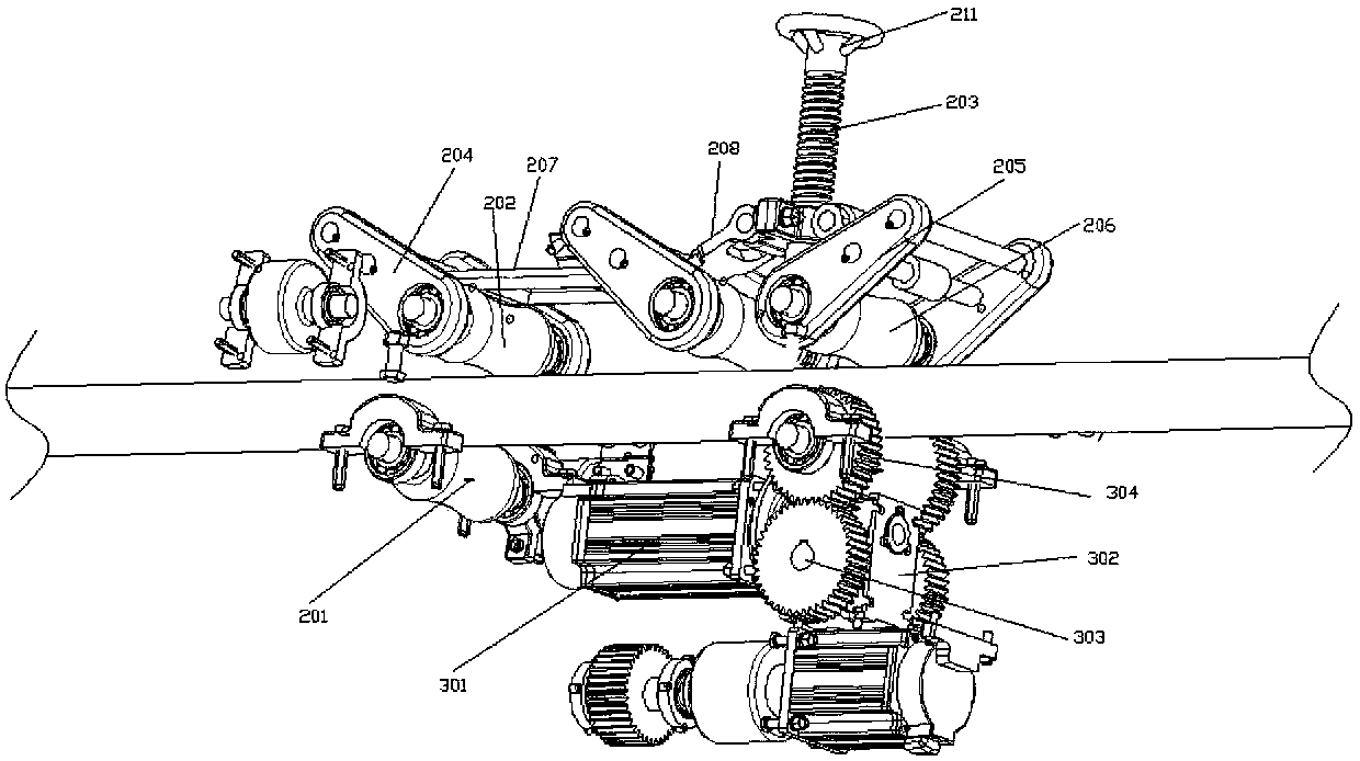 Two-degree-of-freedom motion mechanism suitable for 10kv power distribution operation