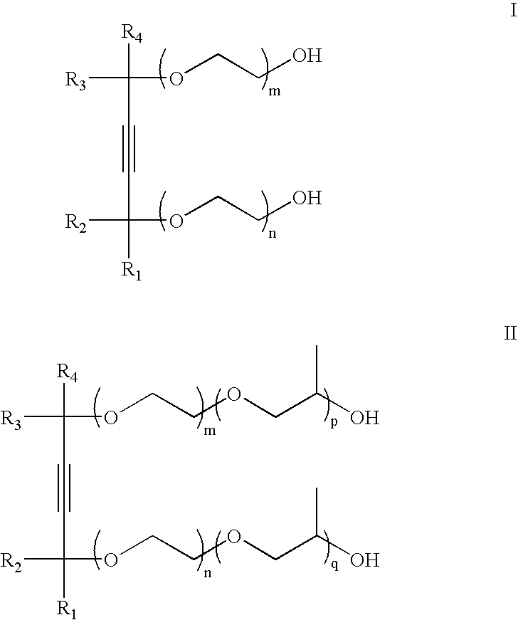 Process solutions containing surfactants