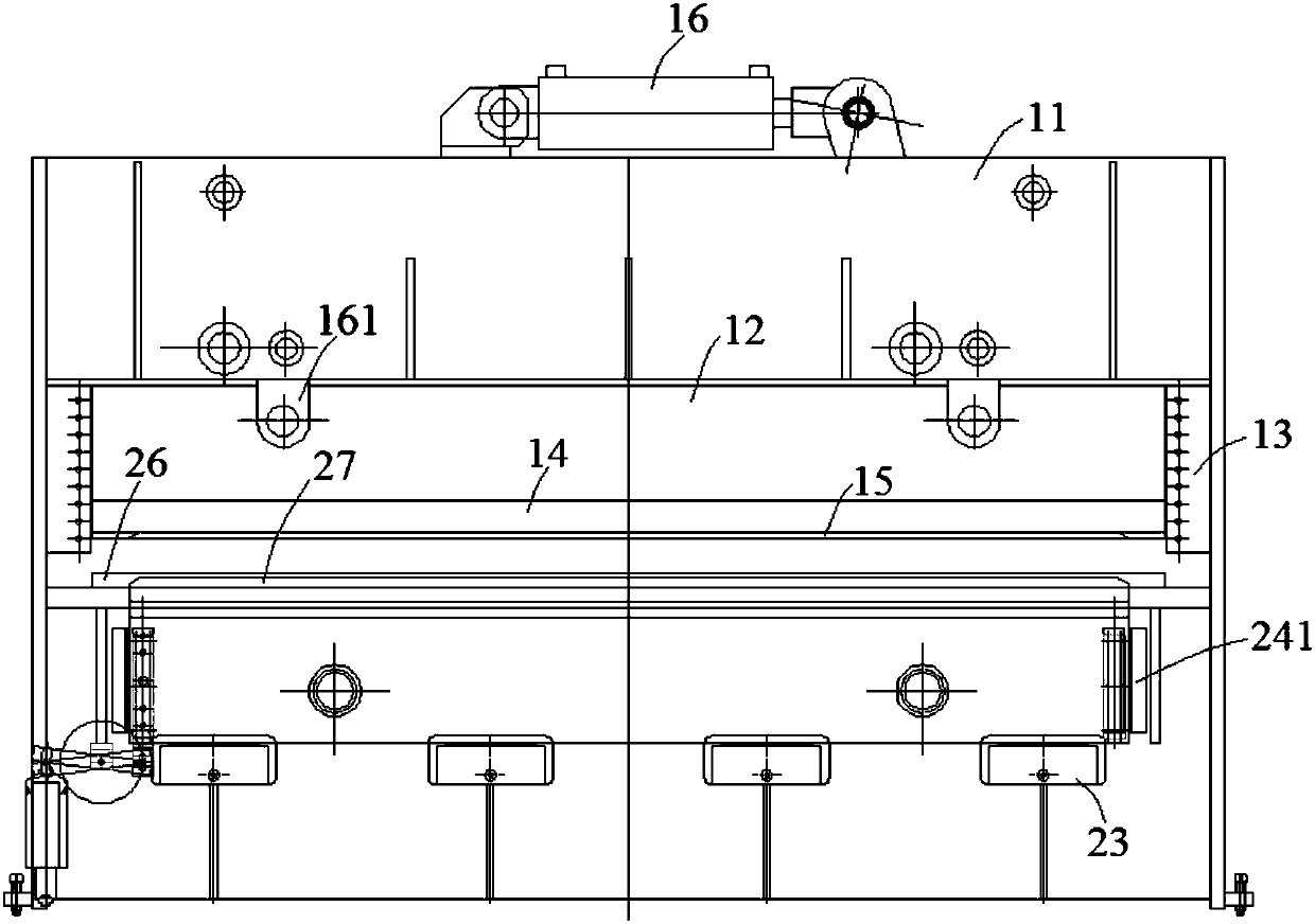 Hydraulic machine tool for one-time forming blind waves of container blind-wave top plate