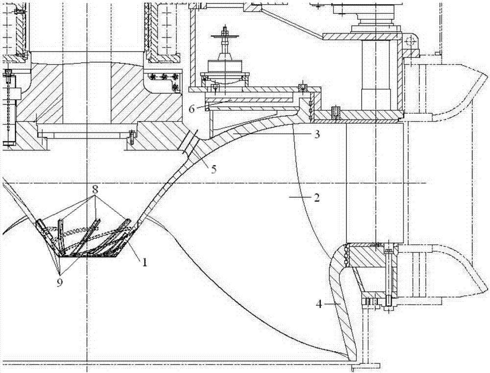 Pressure reduction and vibration damping runner cone device