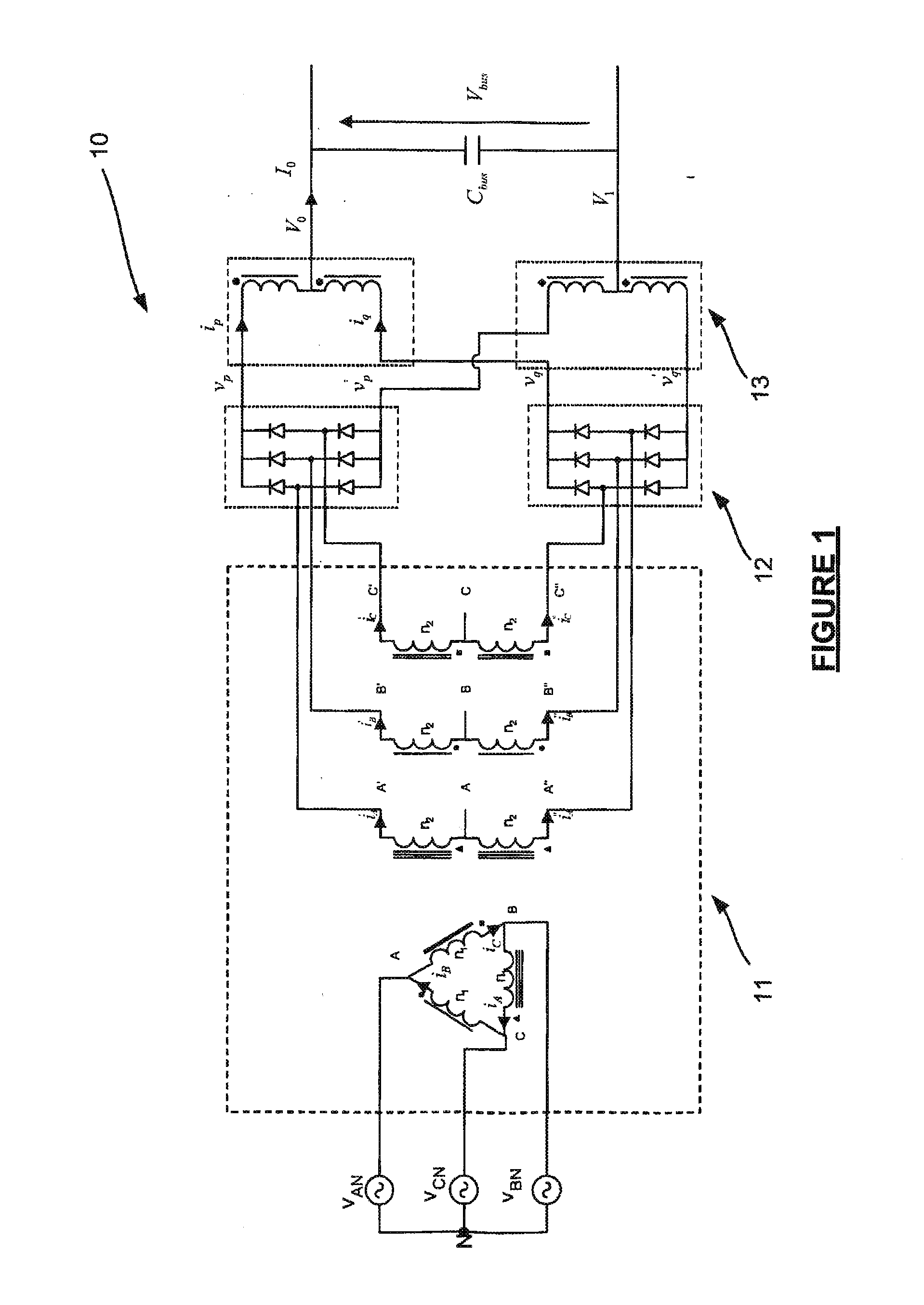 Coiled power device comprising a winding of a first coiling and a winding of a second coiling which cover the same portion of a magnetic core member