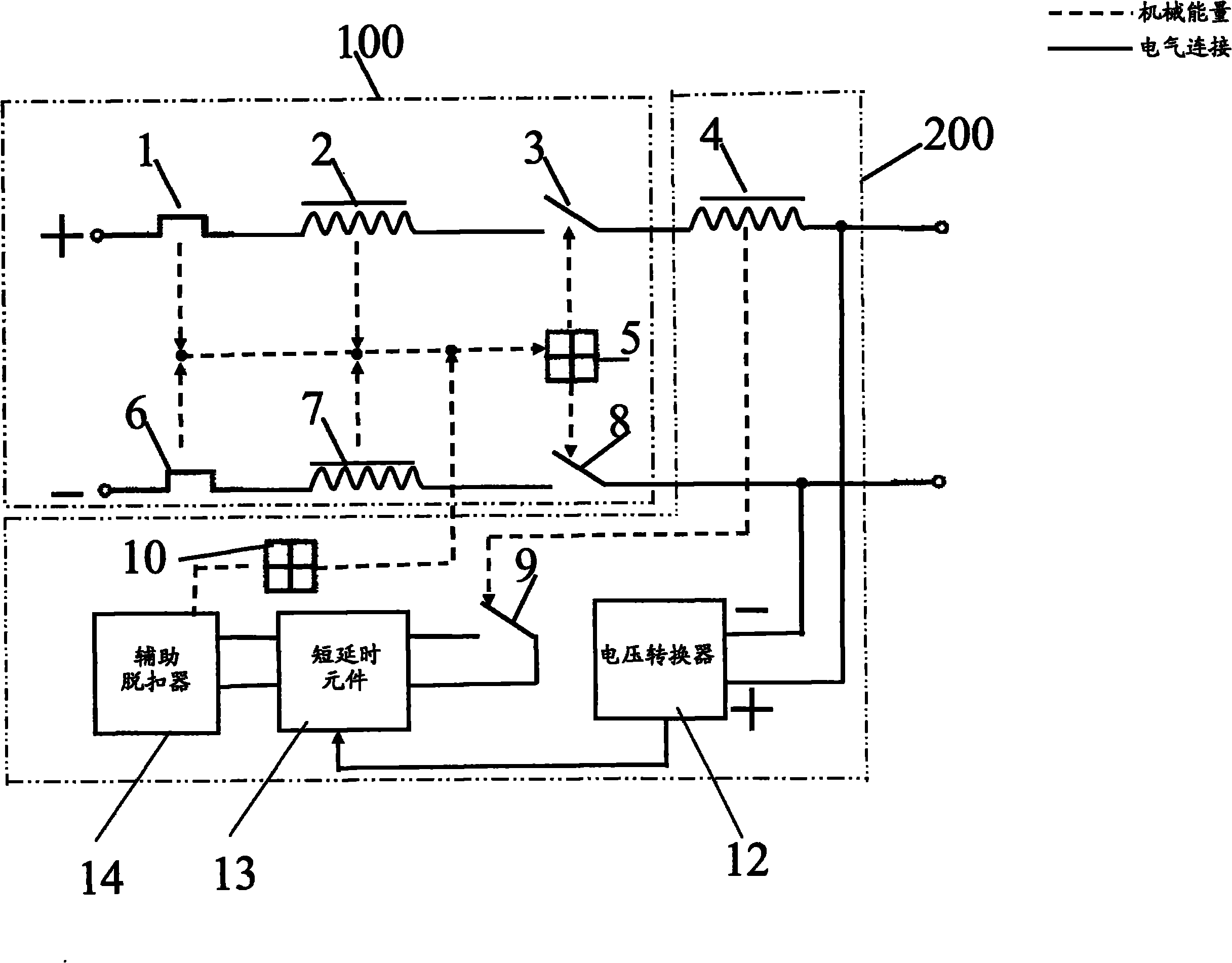 Direct-current circuit breaker with selectivity