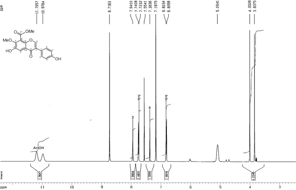 Isoflavone compound contained in tobacco and preparation method and application thereof