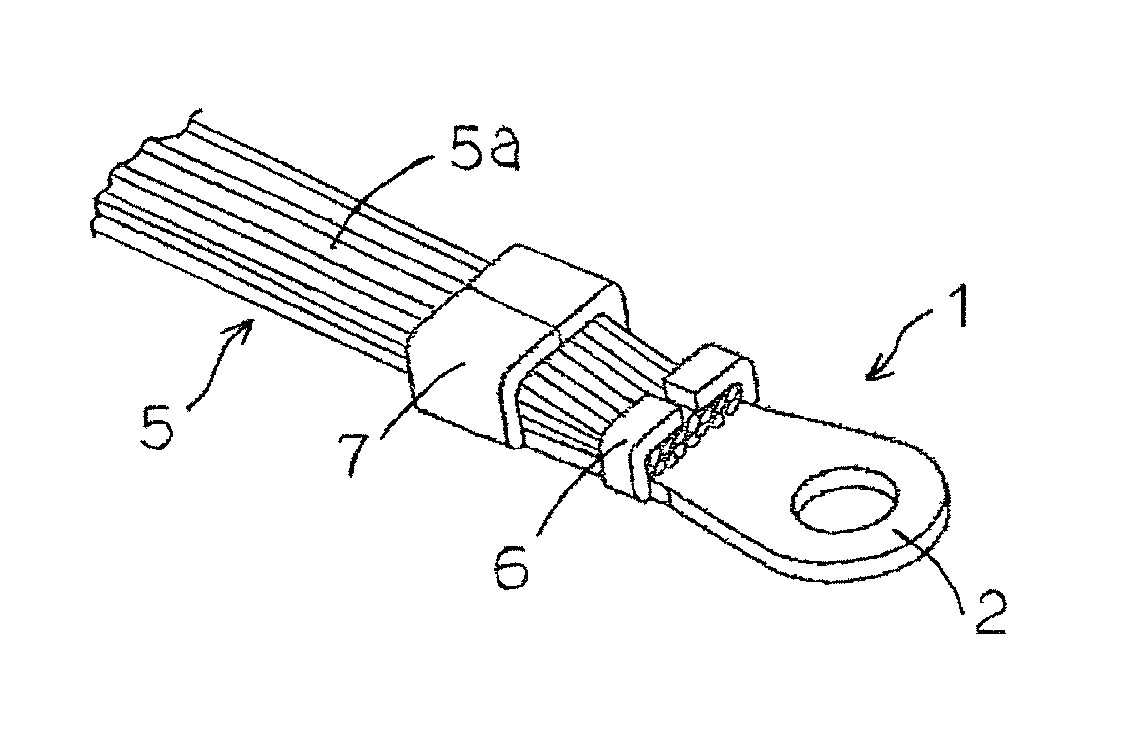 Method for joining terminal and electric wire and electric wire connection terminal