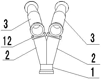 Wet spraying machine double-head discharging device