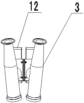 Wet spraying machine double-head discharging device