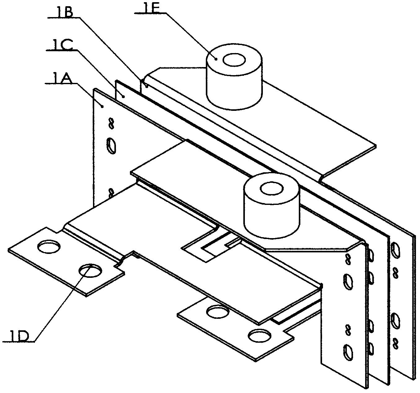 Rectangular aluminum electrolytic capacitor module with heat dissipation surface and structure of module