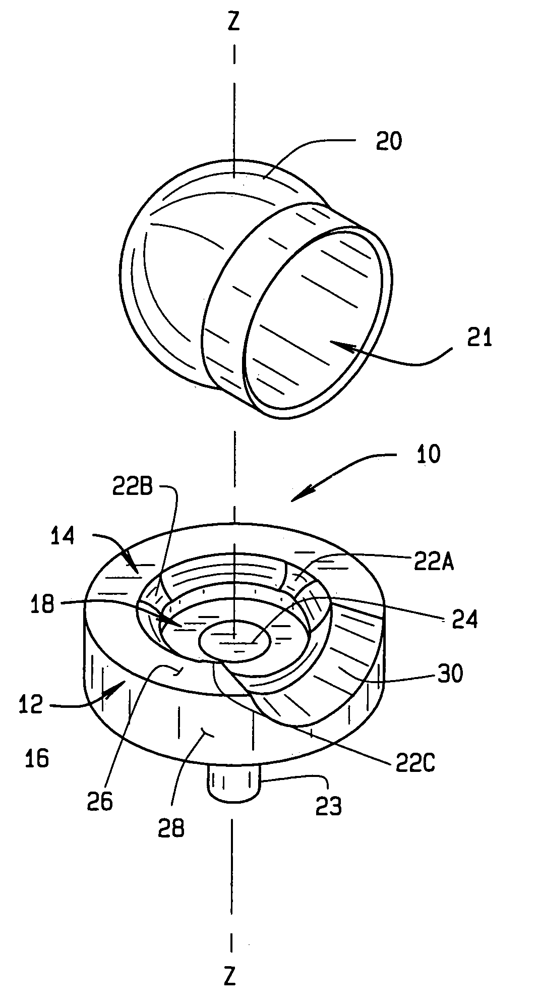 Spherical retro-reflector mount negative