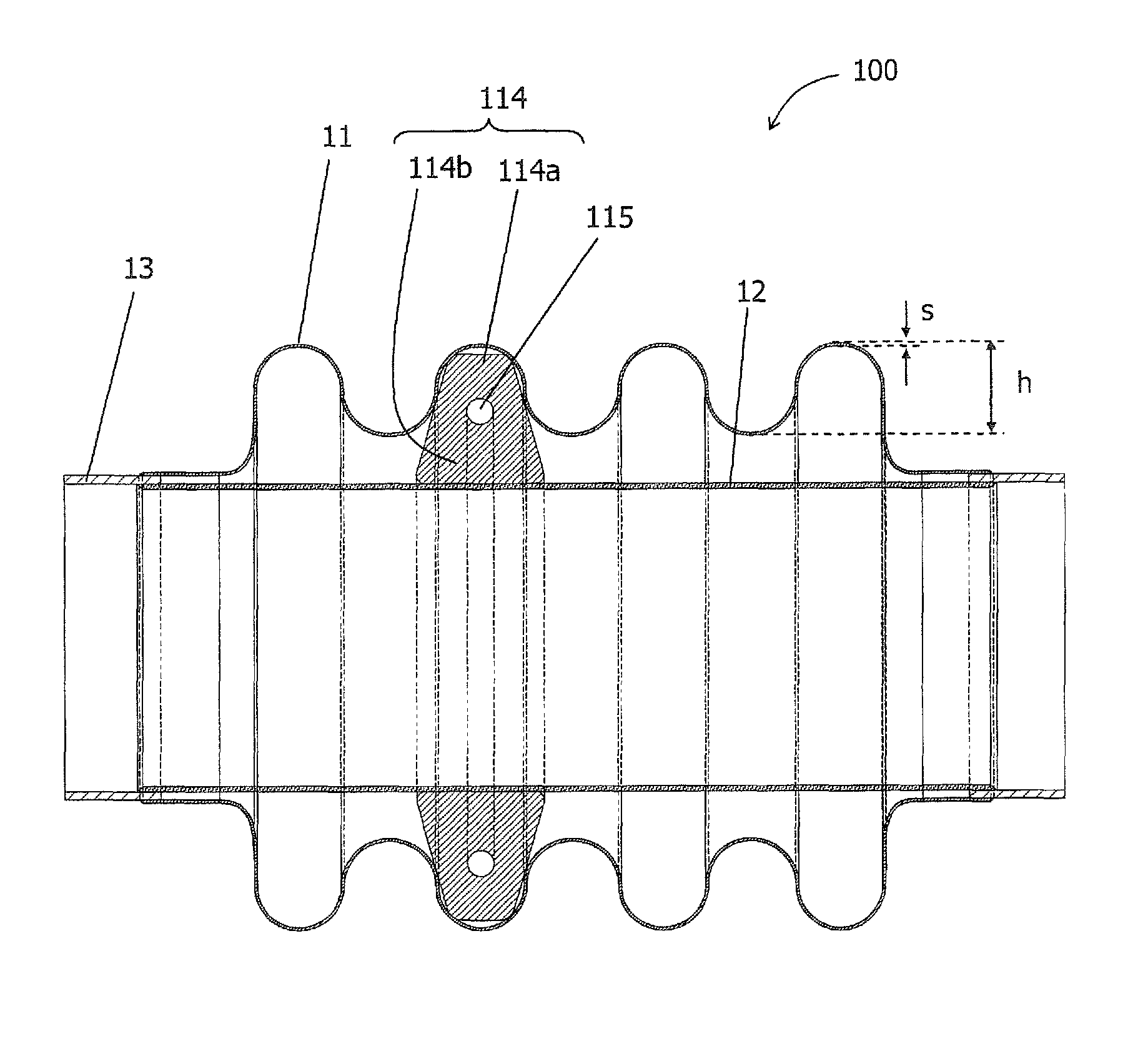 Damping element for decoupling elements, in particular for membrane bellows