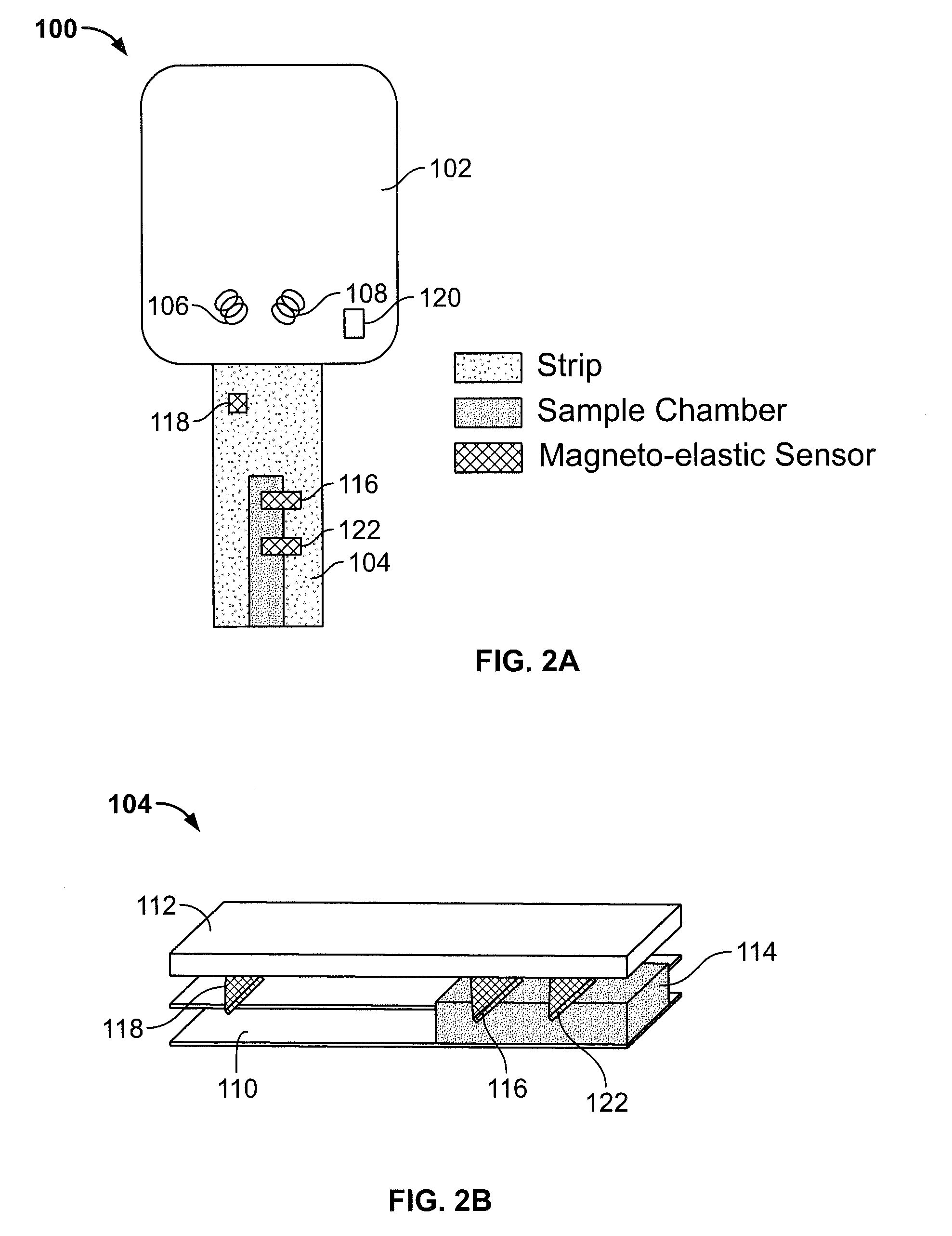 Test strip with magneto-elastic-resonance sensor