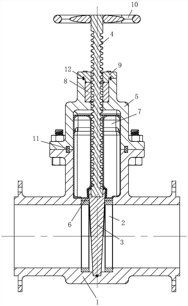 Automatic compensation type industrial gate valve