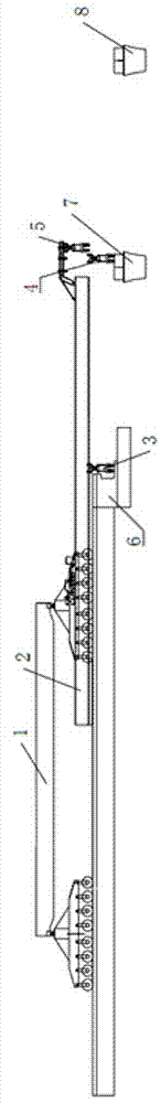 Placing method for girder guiding machine before first hole box girder erection by integrated transportation and erection type bridge girder erection machine