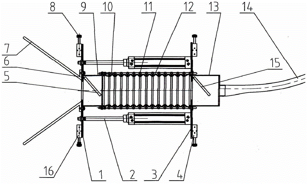 Pneumatic underground drainage pipeline dredging device