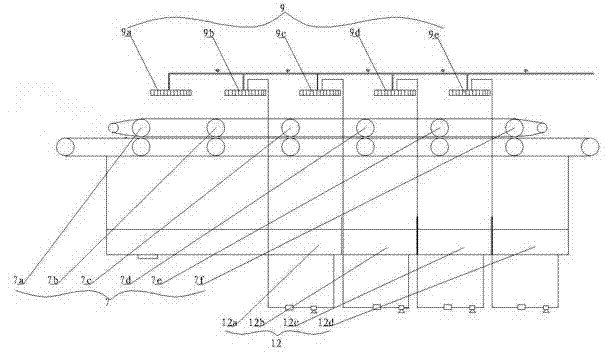 Spray-rolling type loose fiber washing process