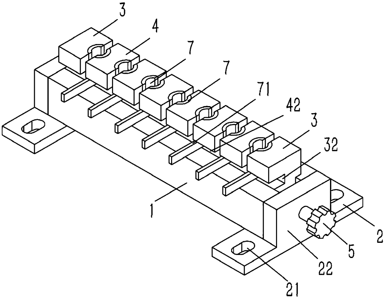 Clamping device for spraying automobile air conditioner blades