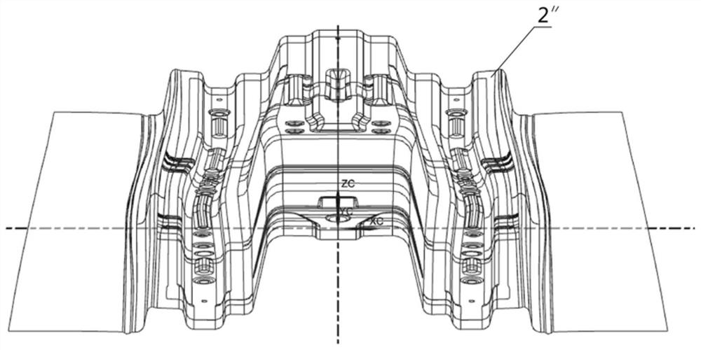 Automobile central channel drawing stamping die, shaping die and process surface modeling method