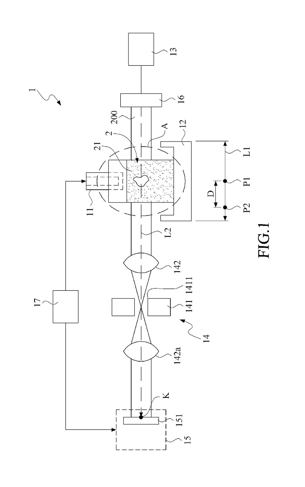 Imaging system for generating vibration region caused by ultrasound wave thereby to obtain optically-sectioned images