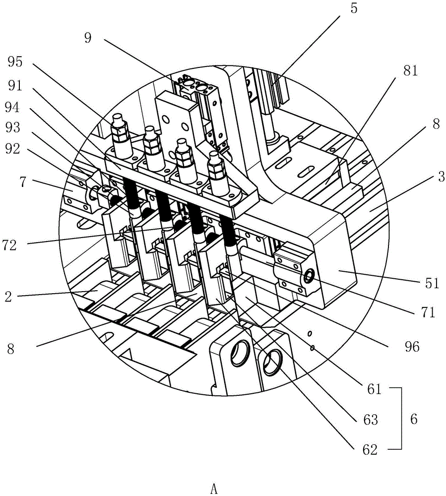 Clamp special for detection of feather of shuttlecock