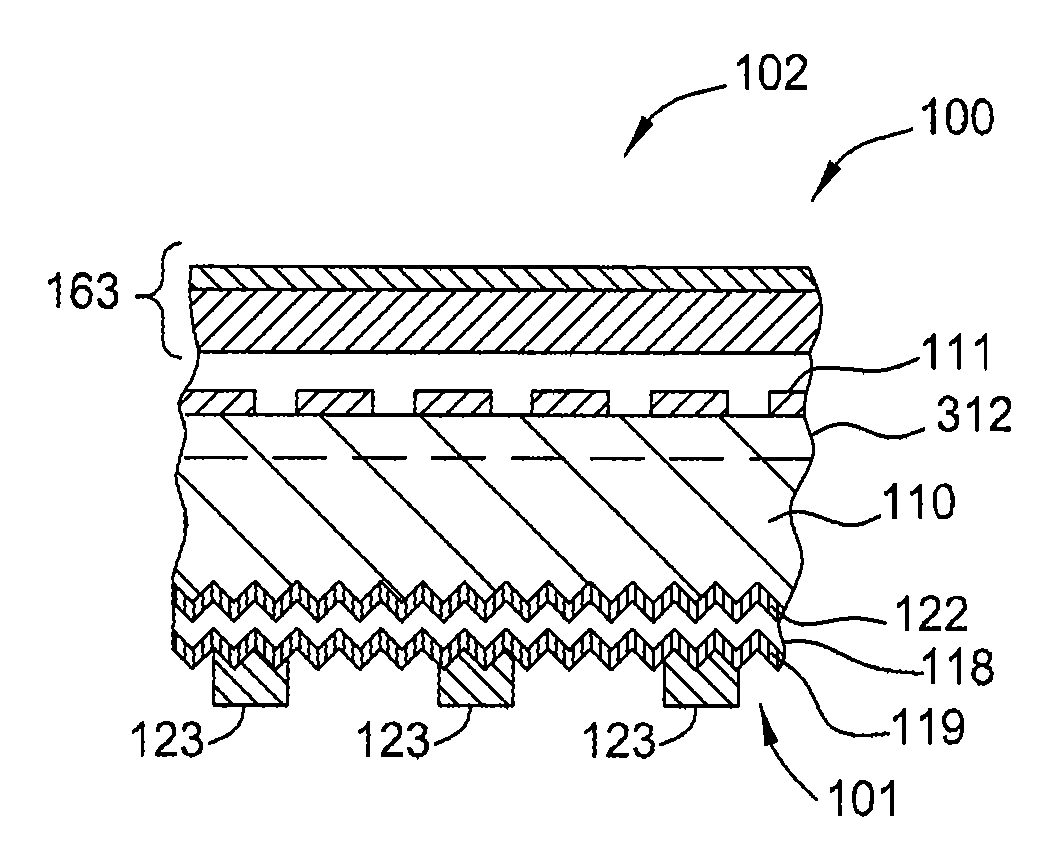 Hybrid heterojunction solar cell fabrication using a doping layer mask