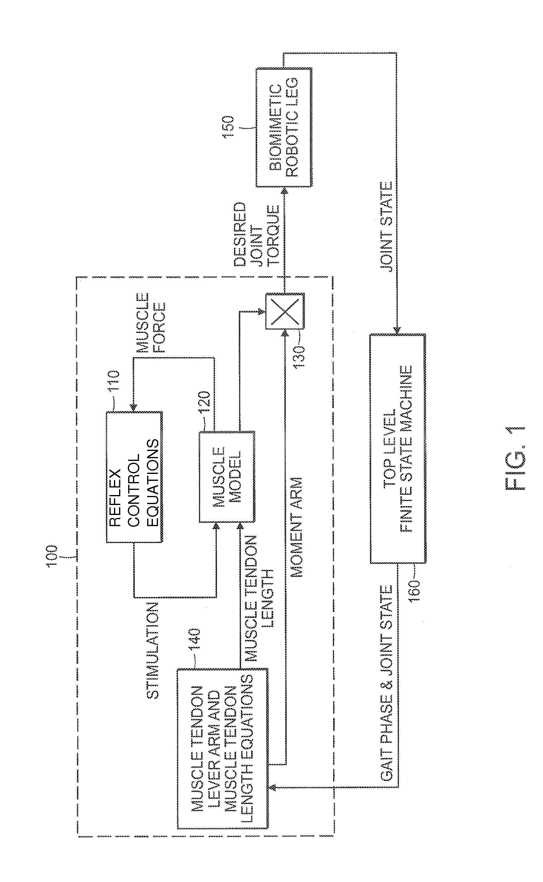 Model-Based Neuromechanical Controller For A Robotic Leg