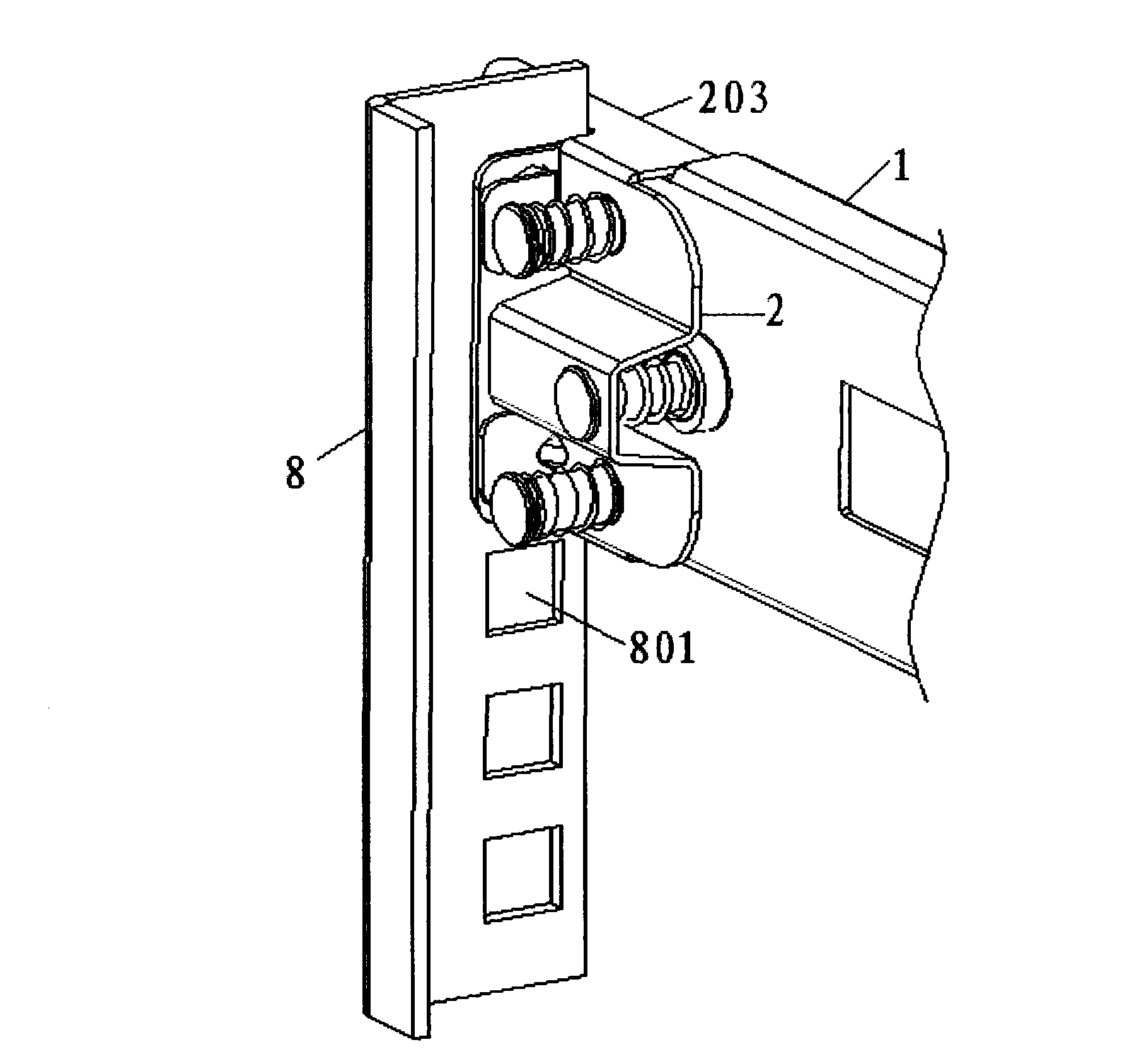 Slide rail tool free mounting frame for server