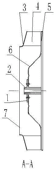 Wing sectional material combination type turbine centrifugal impeller