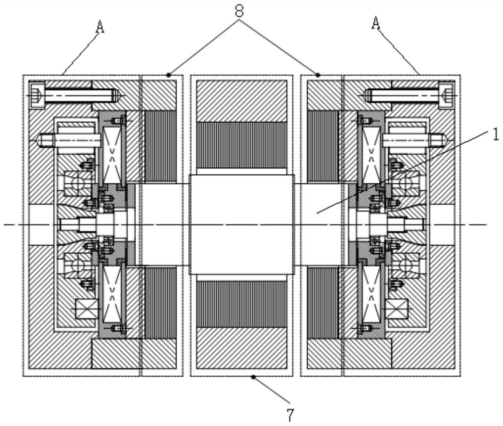 An integrated electromagnetic protection bearing device