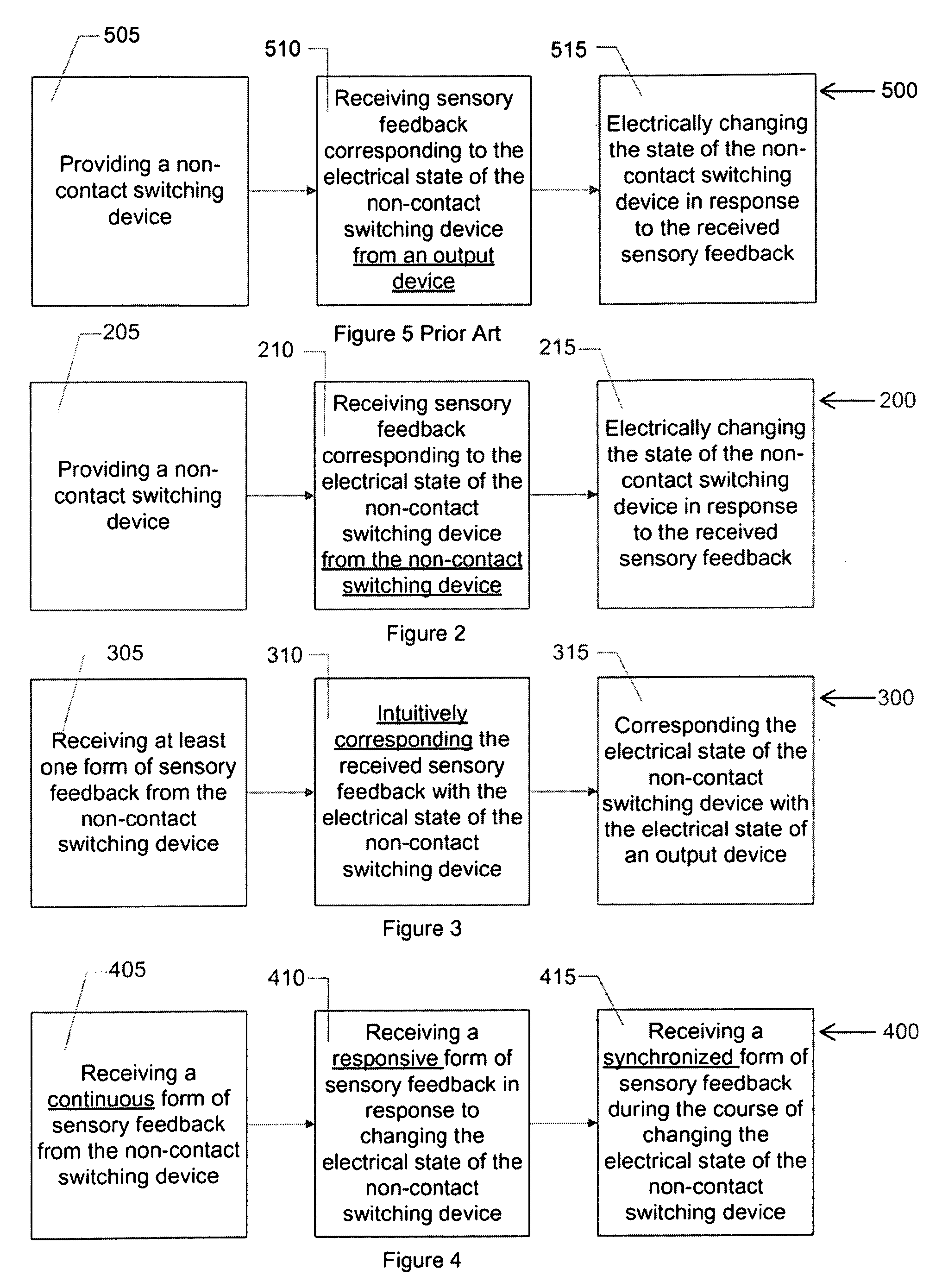 Sensory feedback systems for non-contact electrical switches