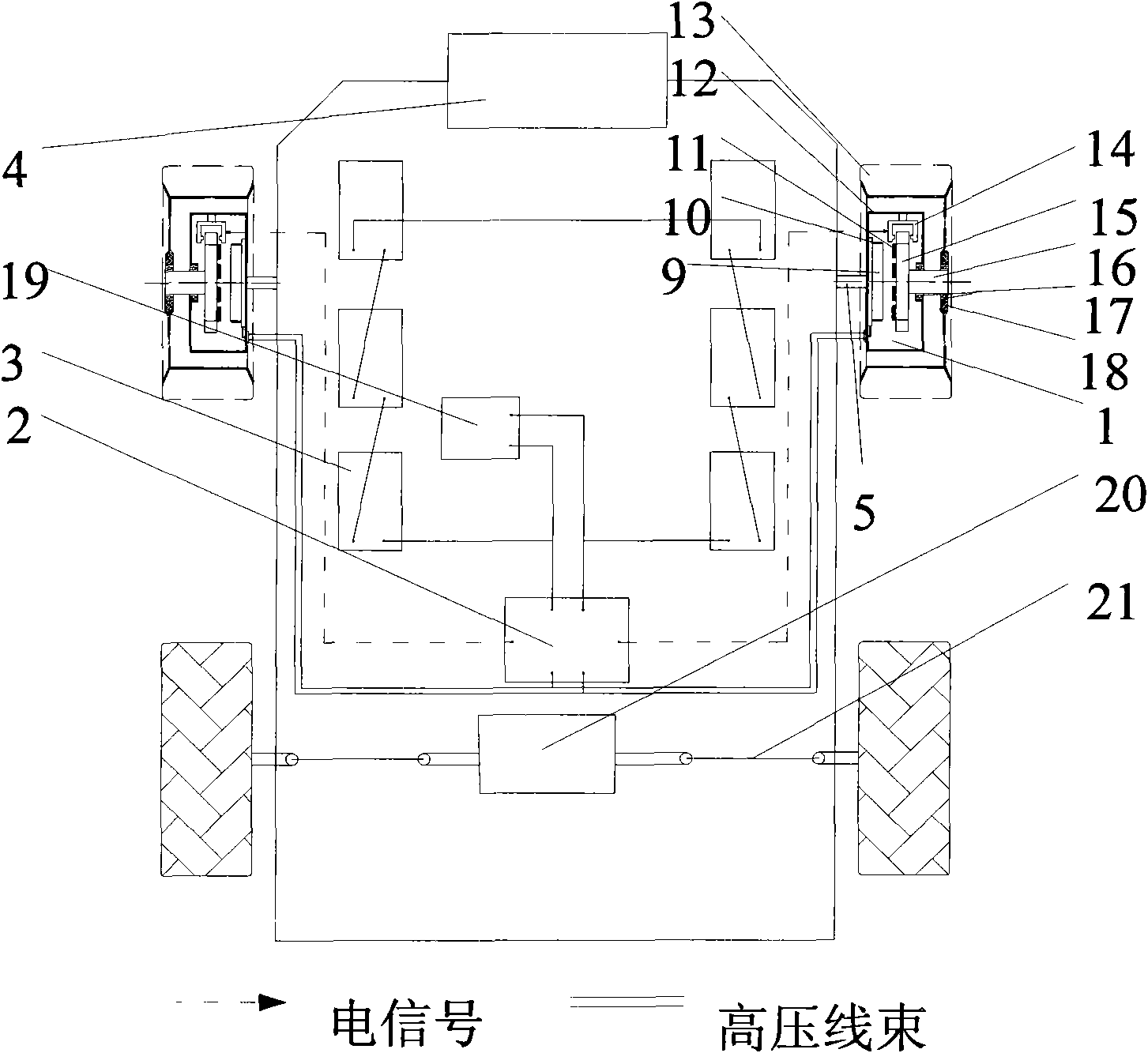 Integrated electric wheel drive unit for electric automobile