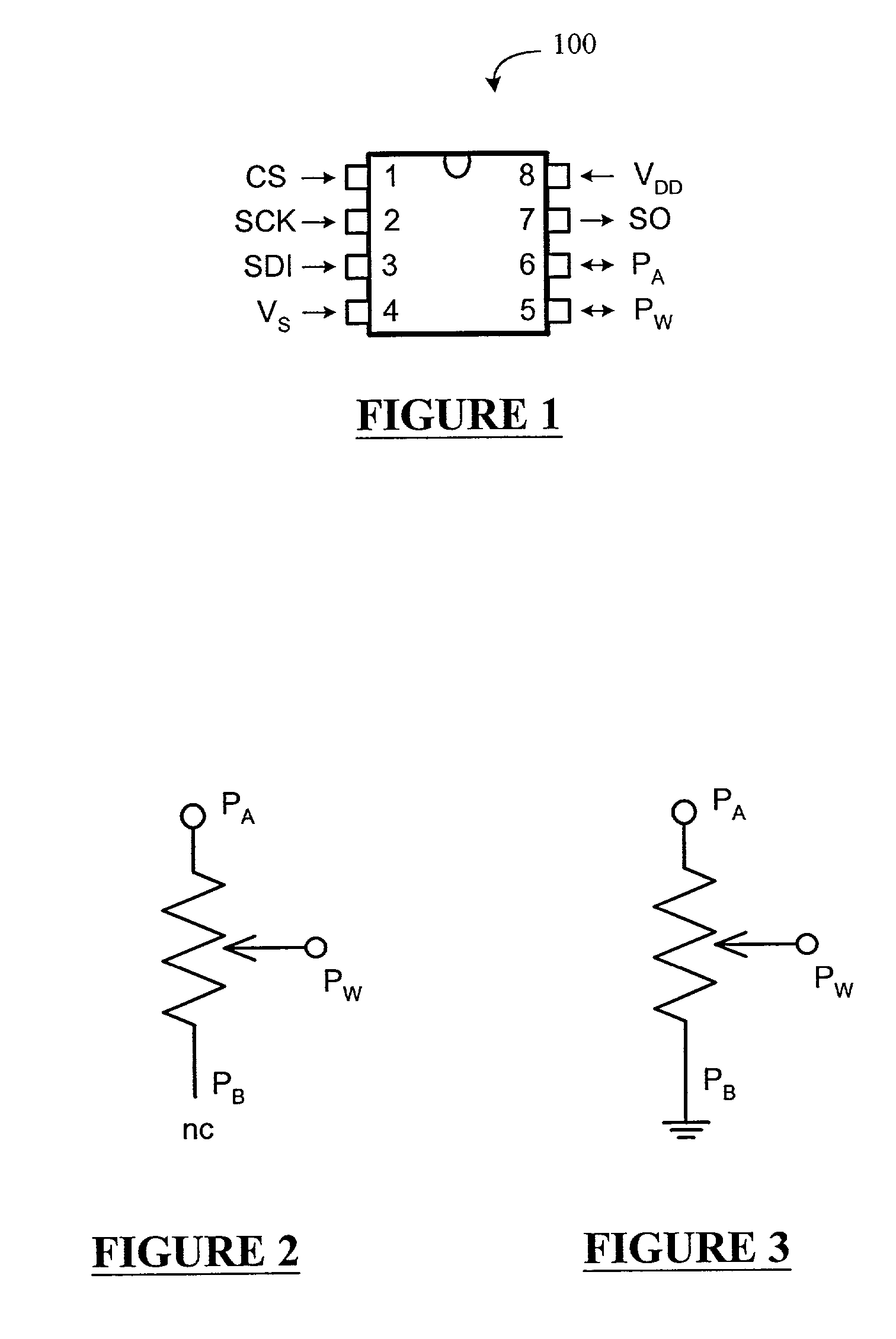 Apparatus and method for a two terminal implementation of rheostat and potentiometer modes in an integrated circuit