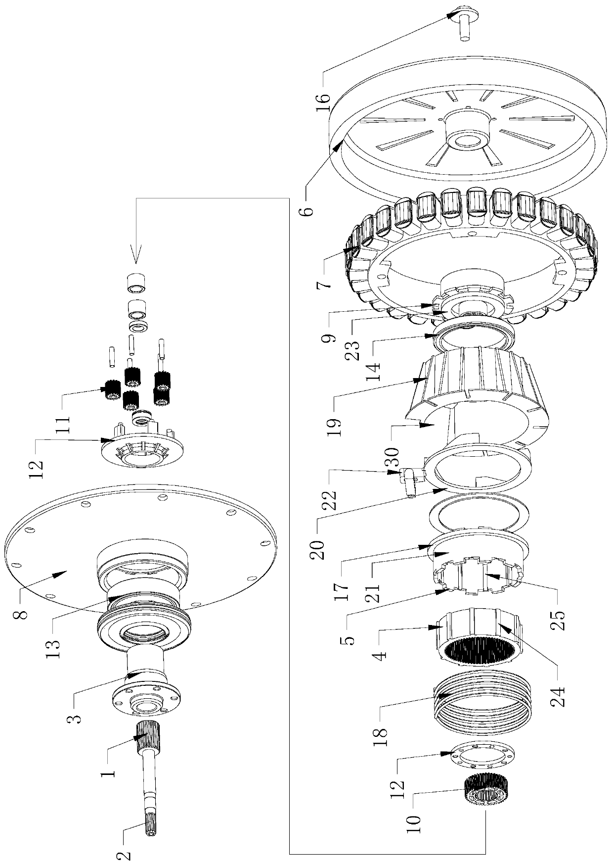 A washing machine deceleration clutch and washing machine