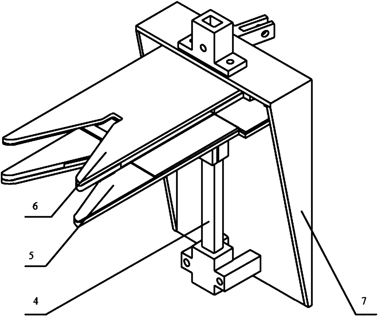 Fruit stem locking double-plate separation type forest fruit harvesting device