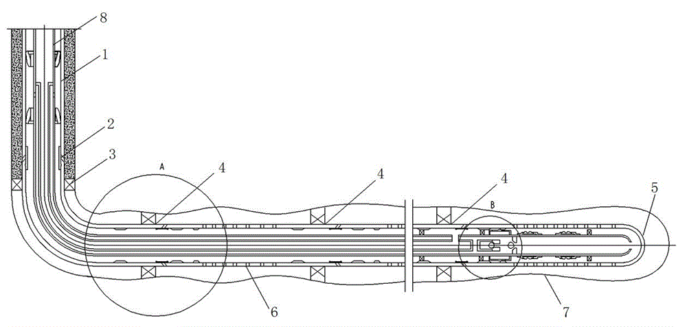 Horizontal well external staged fracturing sand control string and method