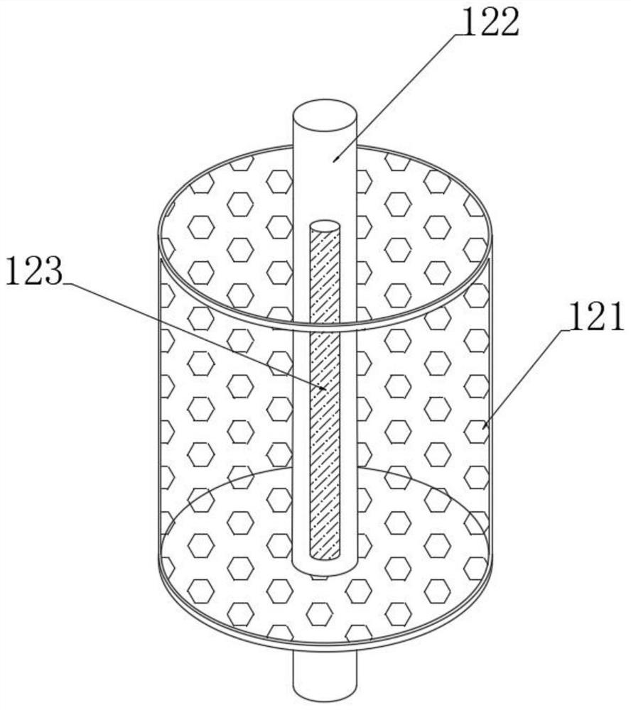 A fluid shear type metal parts surface derusting device