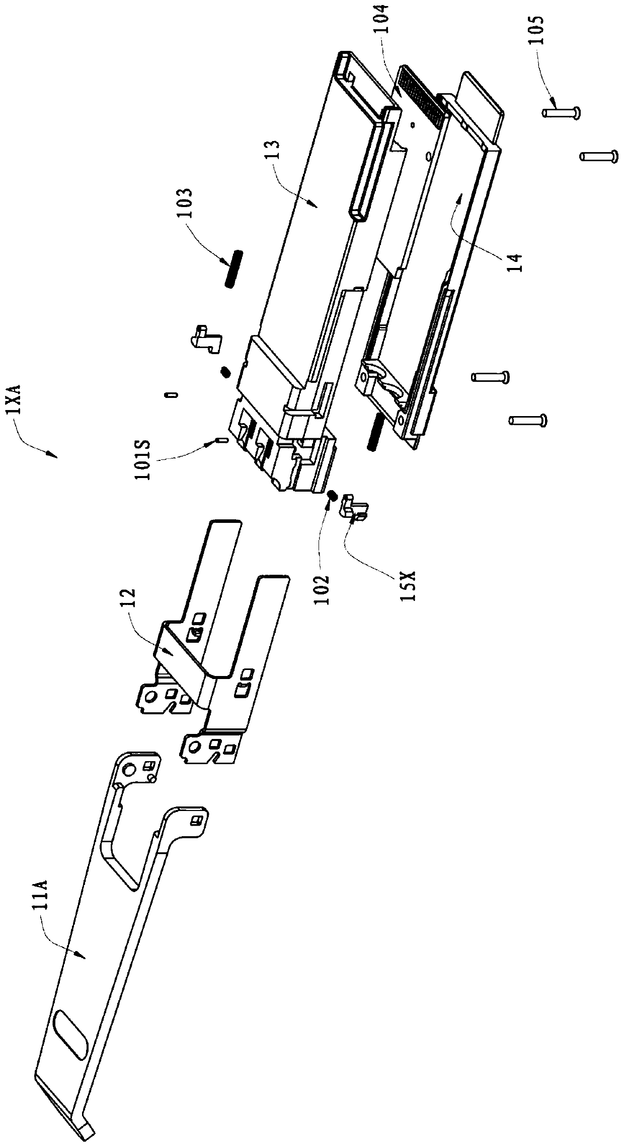 Unlocking structure of pluggable module and operation method