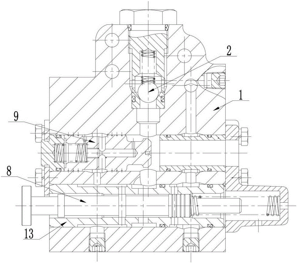 Built-in hydraulic distributor