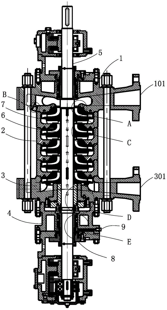 A kind of multistage centrifugal pump