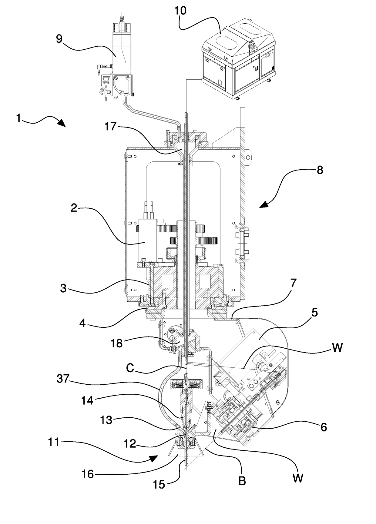 Abrasive-fluid jet cutting device