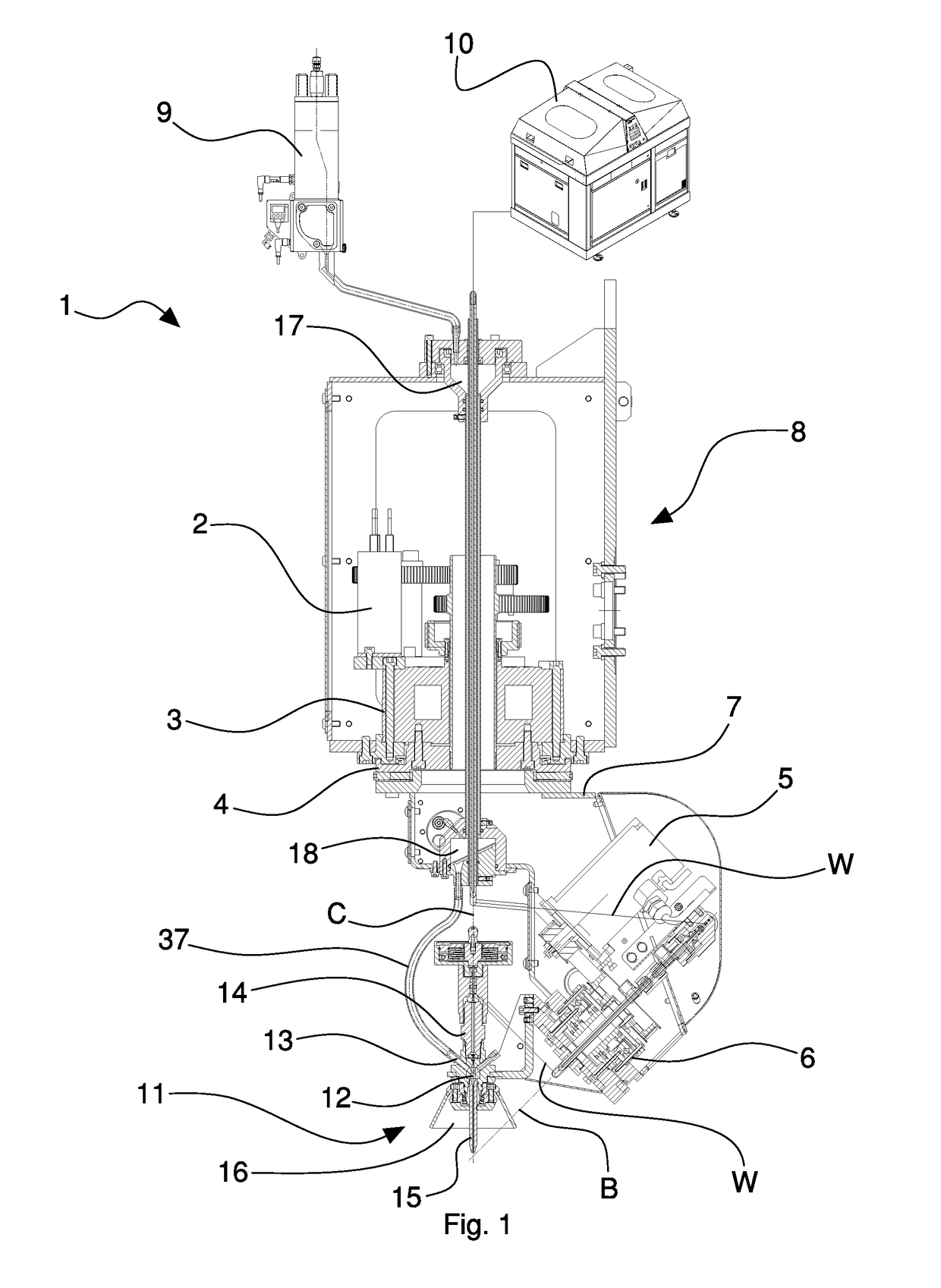 Abrasive-fluid jet cutting device