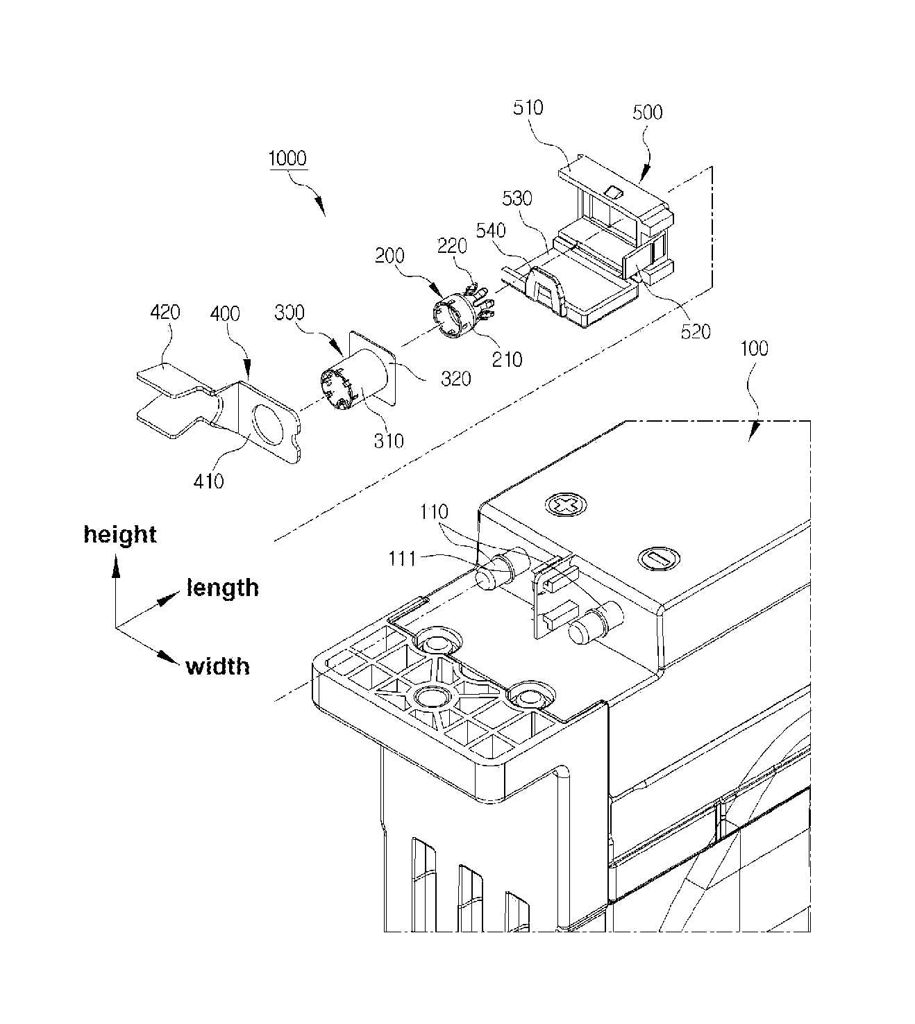 Device for Connecting Battery Module Electrode Terminal and Terminal