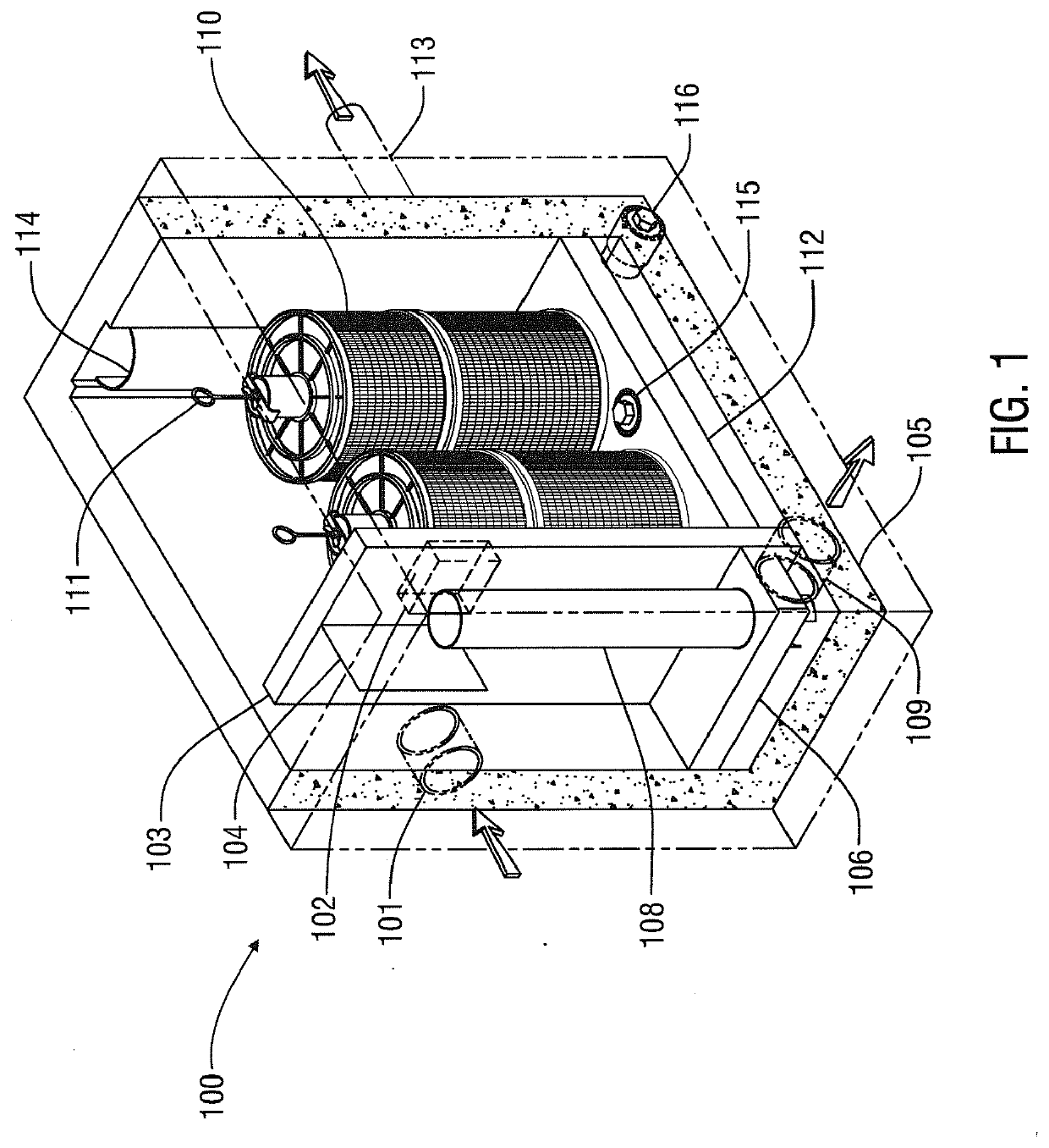 Stormwater Filtration System with Internal Bypass Pipe