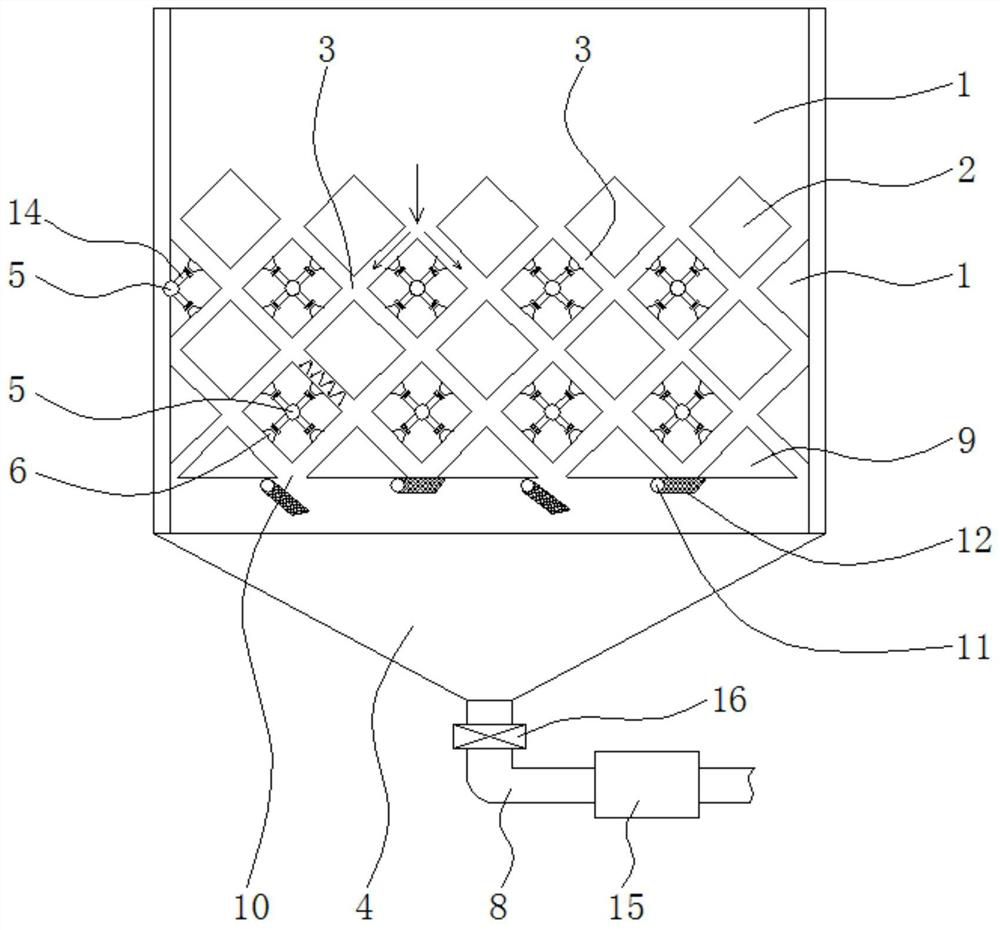 A supporting settling and cleaning mechanism