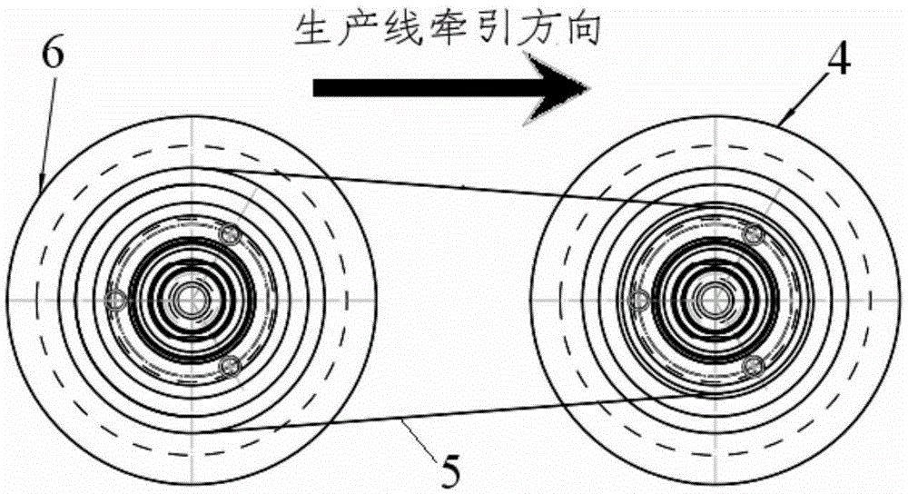 On-line pressing device for plastic profiles