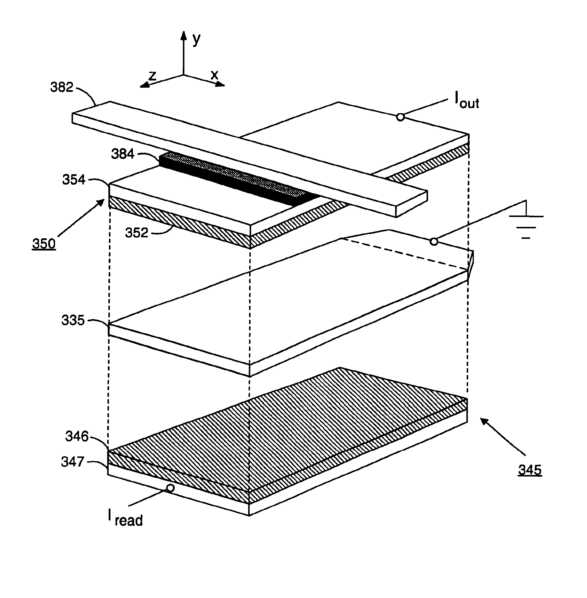 Stacked hybrid semiconductor-magnetic spin based memory