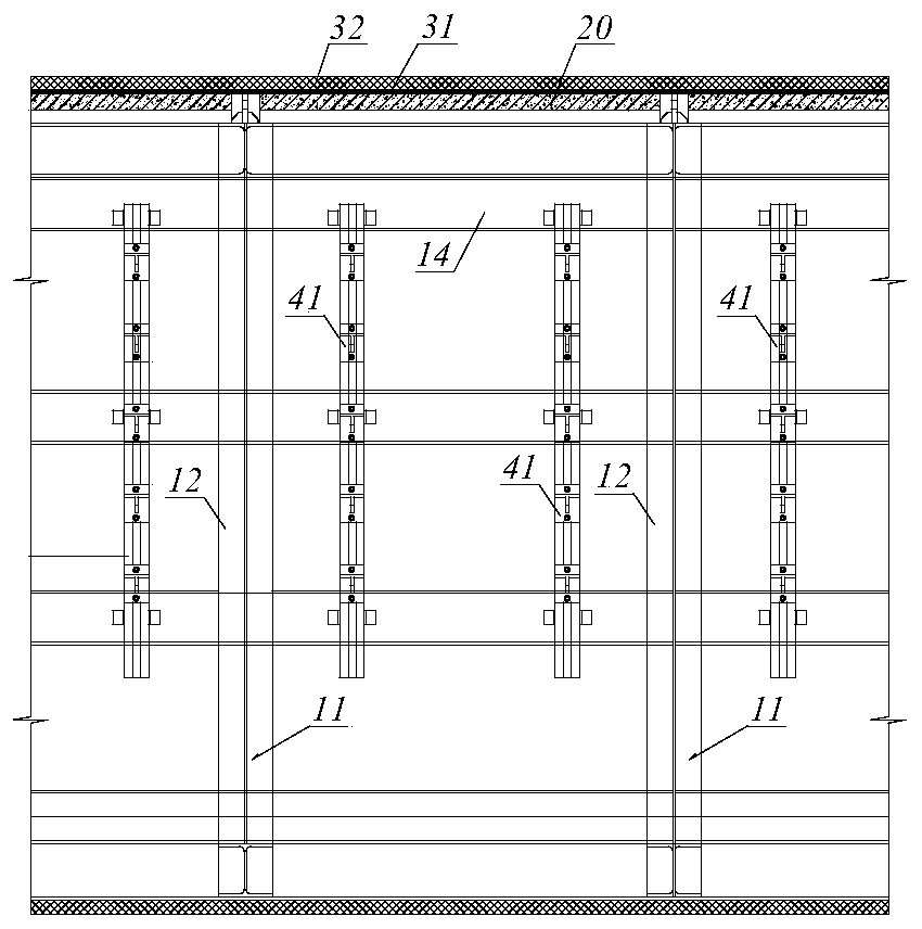 Shock absorption skid-mounted comprehensive pipe gallery structure and construction method