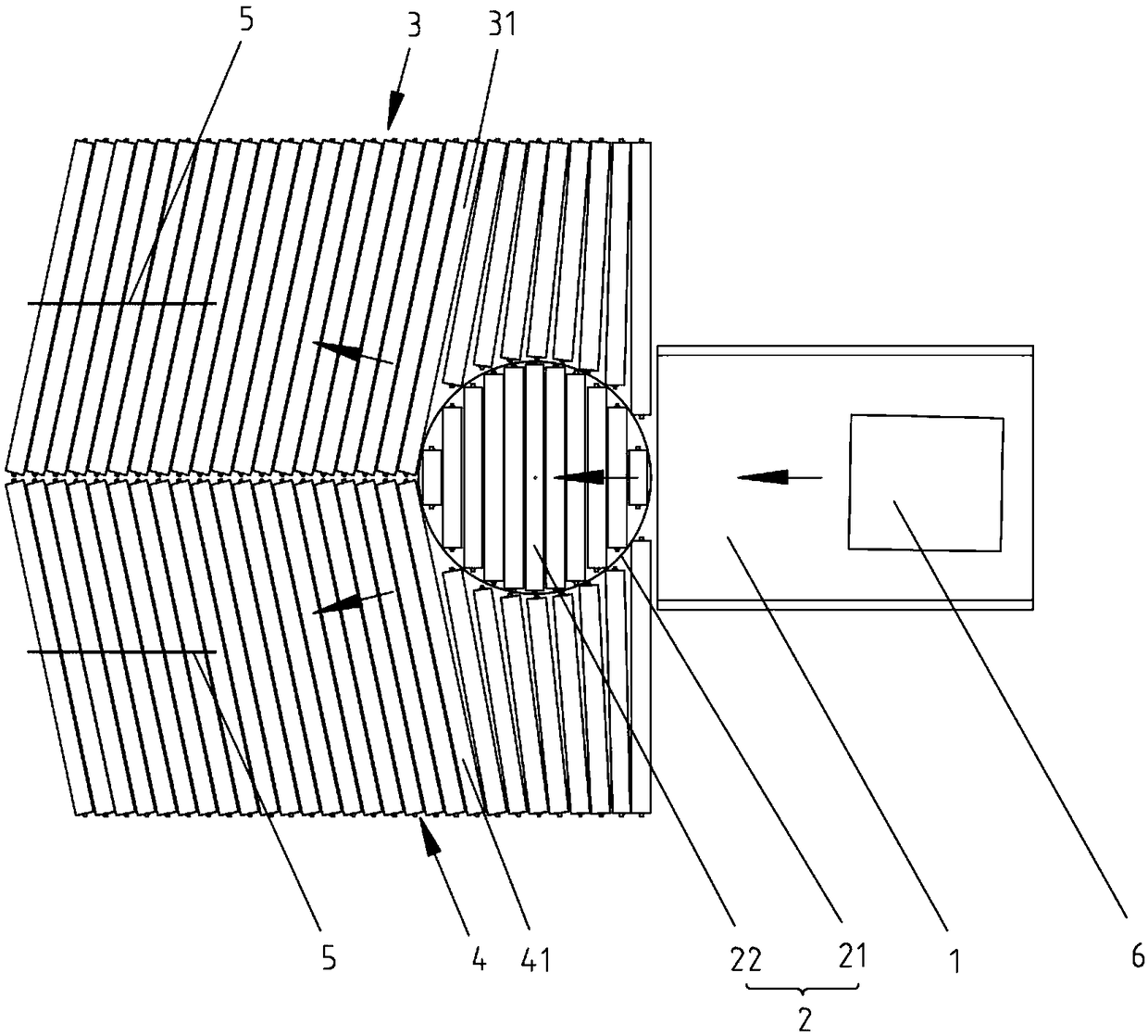 Wheel disc type flow splitting equipment and object flow splitting method