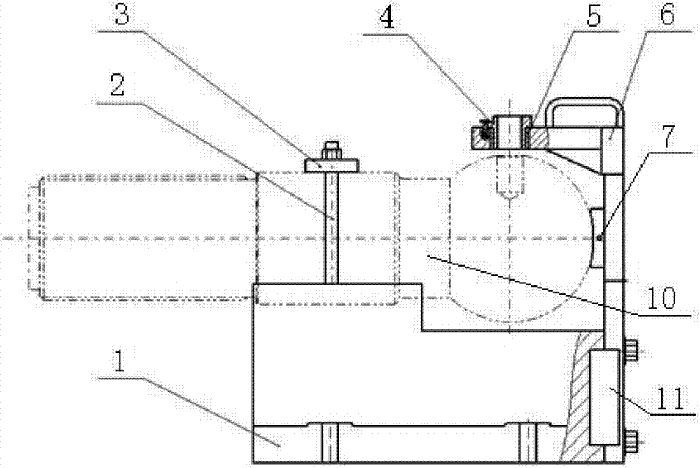 Universal clamp for machining pin holes of ball-head screws