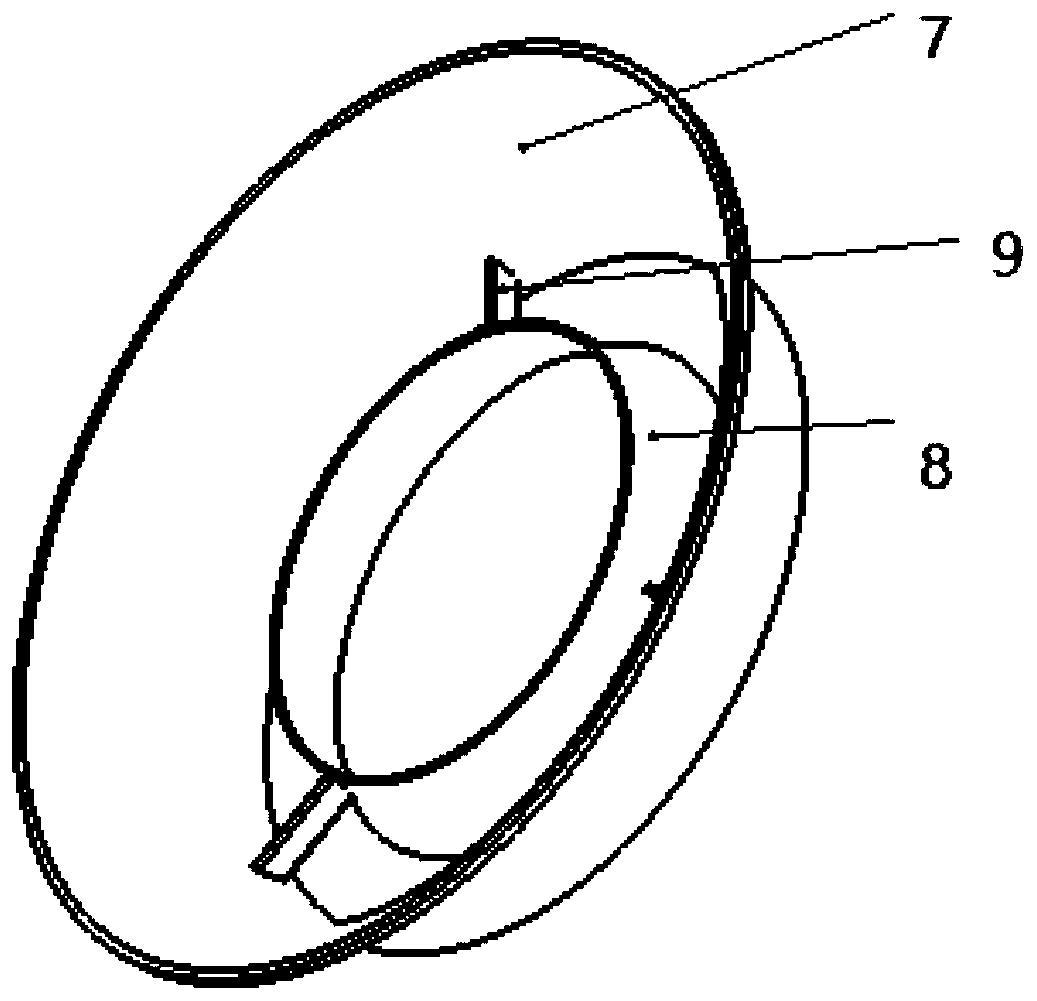 Double-layer current collector and mixed flow fan provided with double-layer current collector